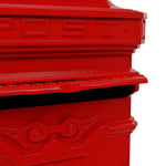 Vintage Pillar Letterbox Cast Aluminium Red | HomeAndLiving