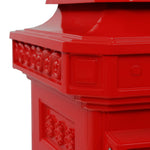 Vintage Pillar Letterbox Cast Aluminium Red | HomeAndLiving