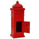 Vintage Pillar Letterbox Cast Aluminium Red | HomeAndLiving