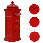 Vintage Pillar Letterbox Cast Aluminium Red | HomeAndLiving