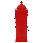 Vintage Pillar Letterbox Cast Aluminium Red | HomeAndLiving