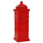 Vintage Pillar Letterbox Cast Aluminium Red | HomeAndLiving