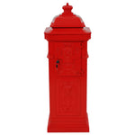 Vintage Pillar Letterbox Cast Aluminium Red | HomeAndLiving
