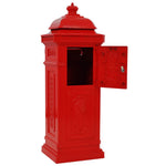 Vintage Pillar Letterbox Cast Aluminium Red | HomeAndLiving