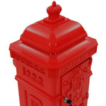 Vintage Pillar Letterbox Cast Aluminium Red | HomeAndLiving