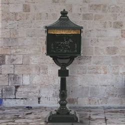 Vintage Pedestal Letterbox Cast Aluminium Green | HomeAndLiving