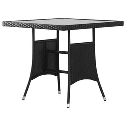 Garden Table Black,  Poly Rattan