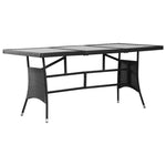 Garden Table  Poly Rattan Black
