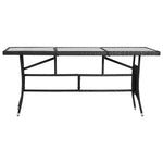 Garden Table  Poly Rattan Black