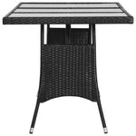 Garden Table  Poly Rattan Black