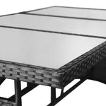 Garden Table  Poly Rattan Black