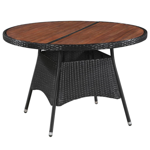  Garden Table Poly Rattan and  Solid Acacia Wood