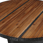 Garden Table Poly Rattan /Solid Acacia Wood