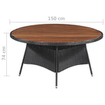 Garden Table Poly Rattan /Solid Acacia Wood