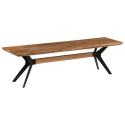 Dining Bench Solid Acacia Wood and Steel