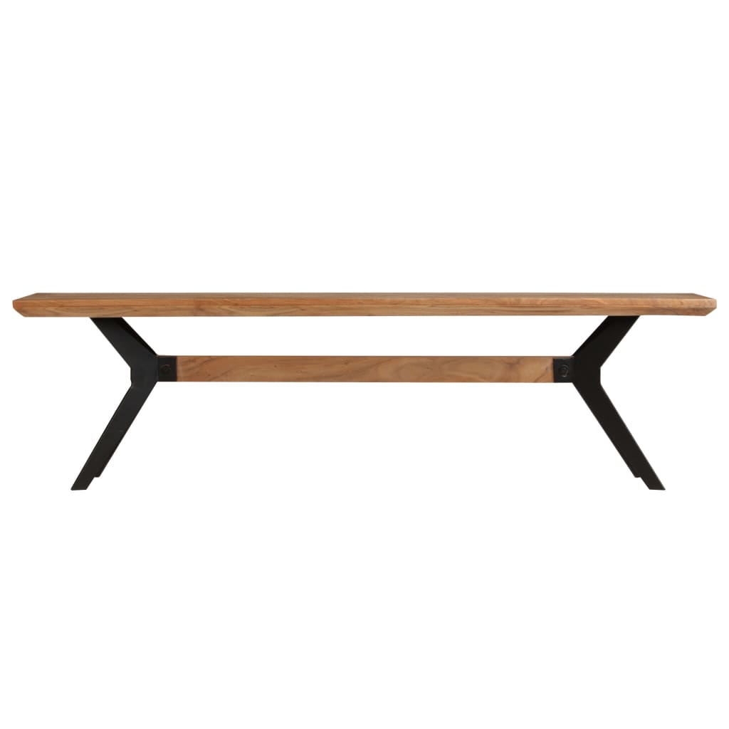 Dining Bench Solid Acacia Wood and Steel