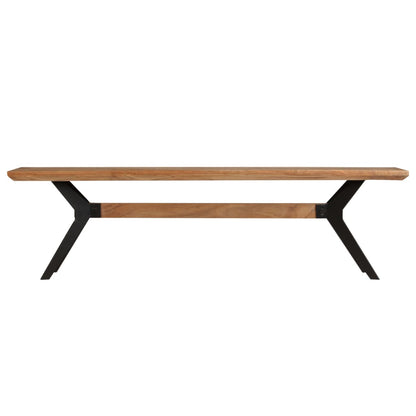 Dining Bench Solid Acacia Wood and Steel