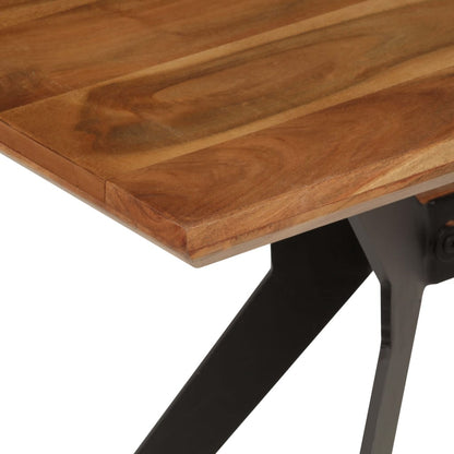Dining Bench Solid Acacia Wood and Steel