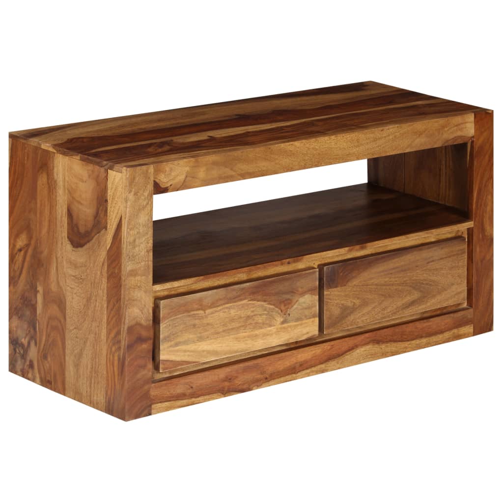 TV Cabinet Solid Sheesham Wood - 80×30×40cm