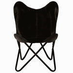 Butterfly Chair Black Kids Size Real Leather