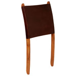 Folding Relaing Chair Brown Real Leather