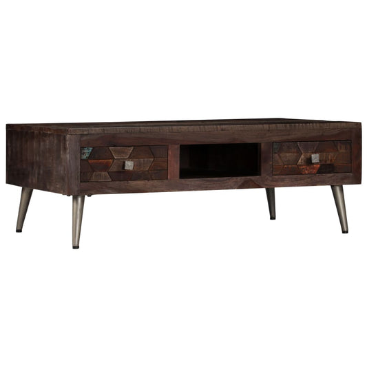 Coffee Table 2 Drawers Solid Reclaimed Wood