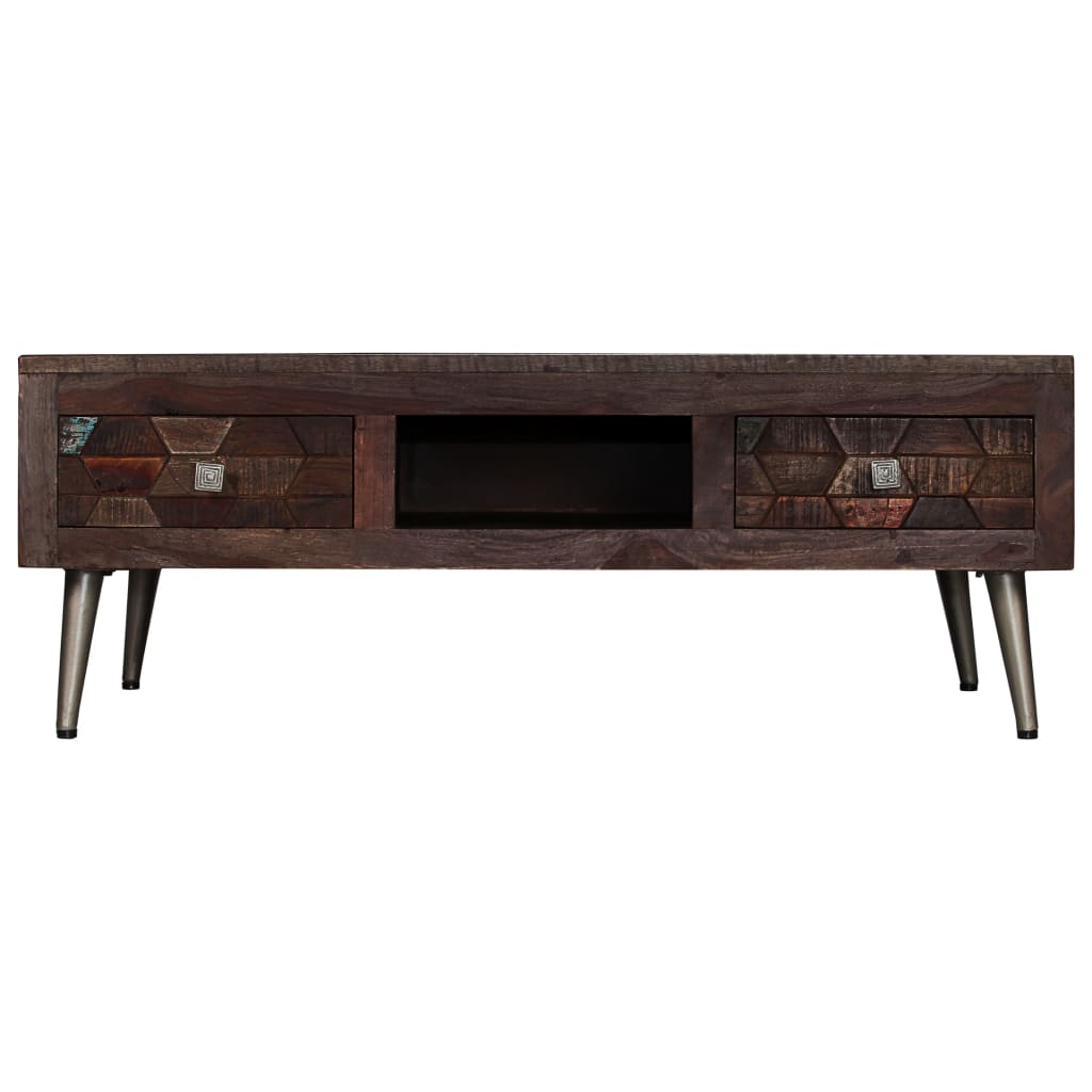 Coffee Table 2 Drawers Solid Reclaimed Wood