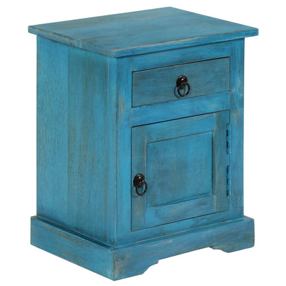 Bedside Table Solid Mango Wood Blue