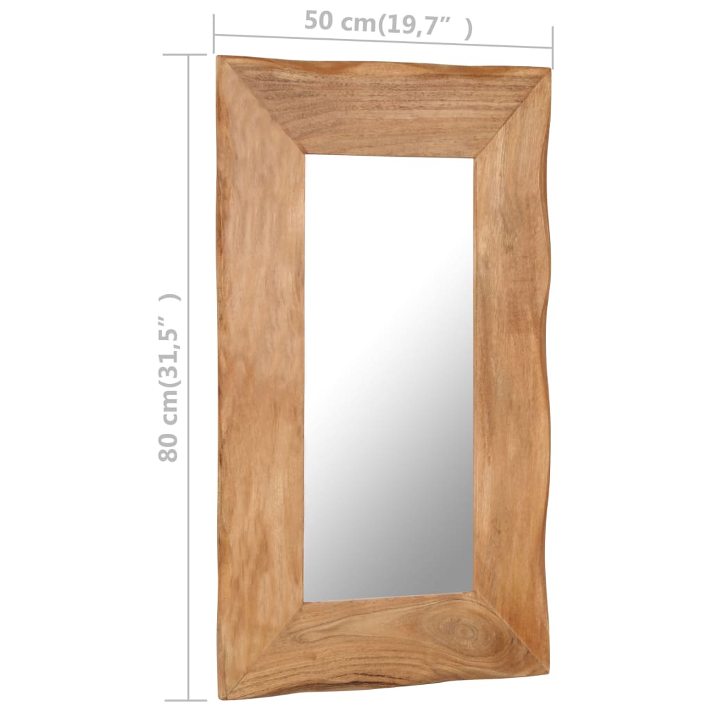 Cosmetic Mirror Solid Acacia Wood - 50×80cm