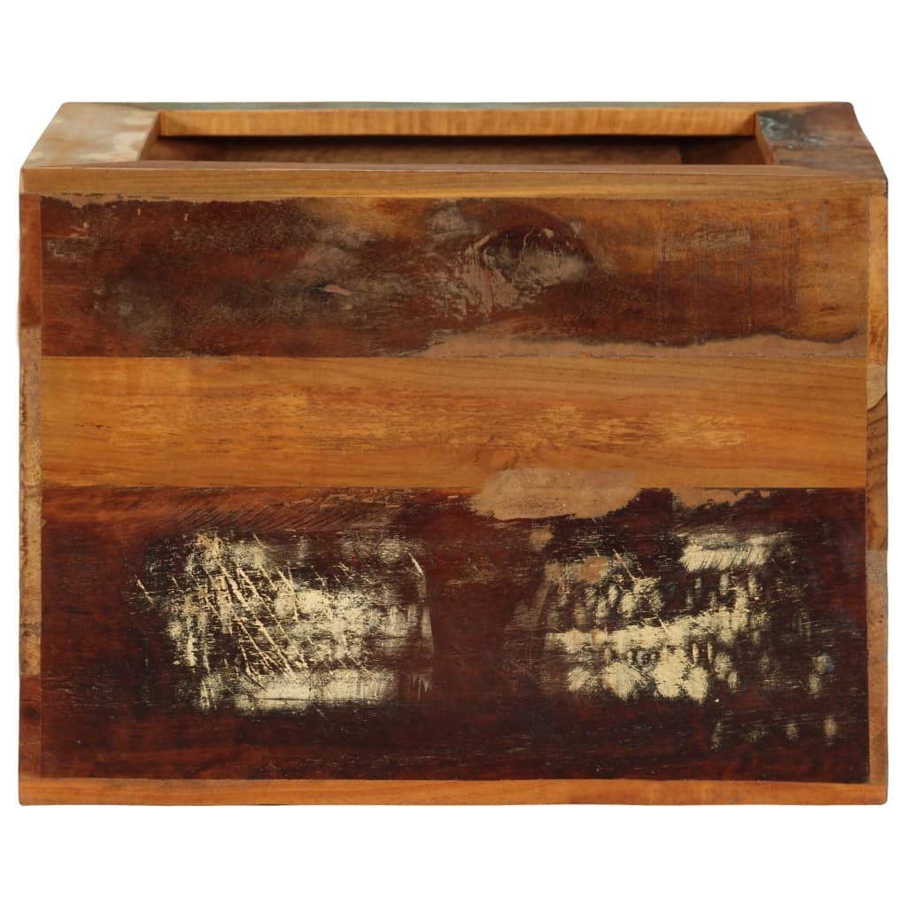 Stool 40x30x40cm Solid Reclaimed Wood Rustic Wooden Seat Living Room