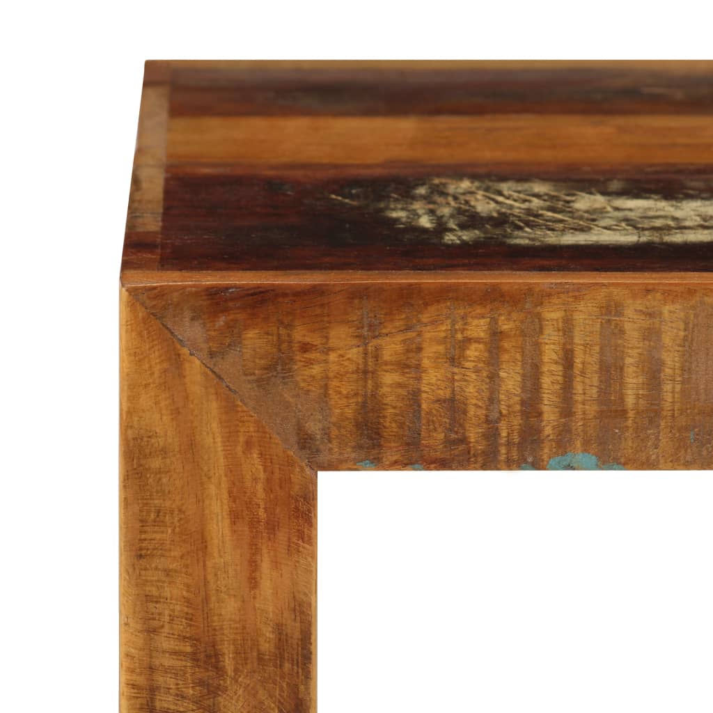 Stool 40x30x40cm Solid Reclaimed Wood Rustic Wooden Seat Living Room