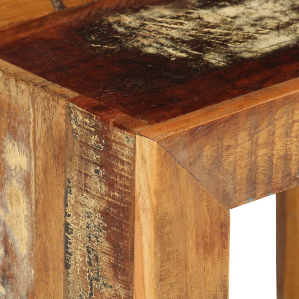 Stool 40x30x40cm Solid Reclaimed Wood Rustic Wooden Seat Living Room