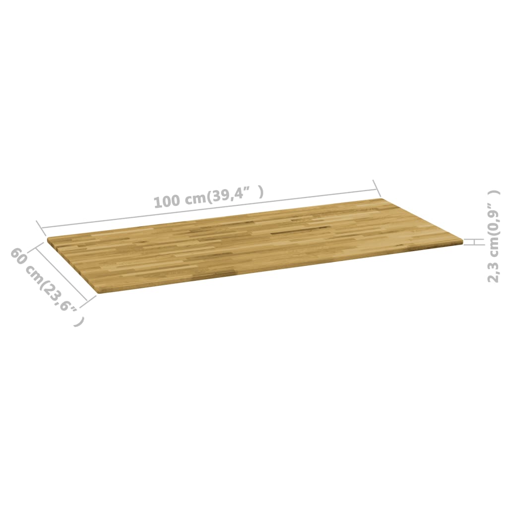 Table Top Wood Rectangular oak