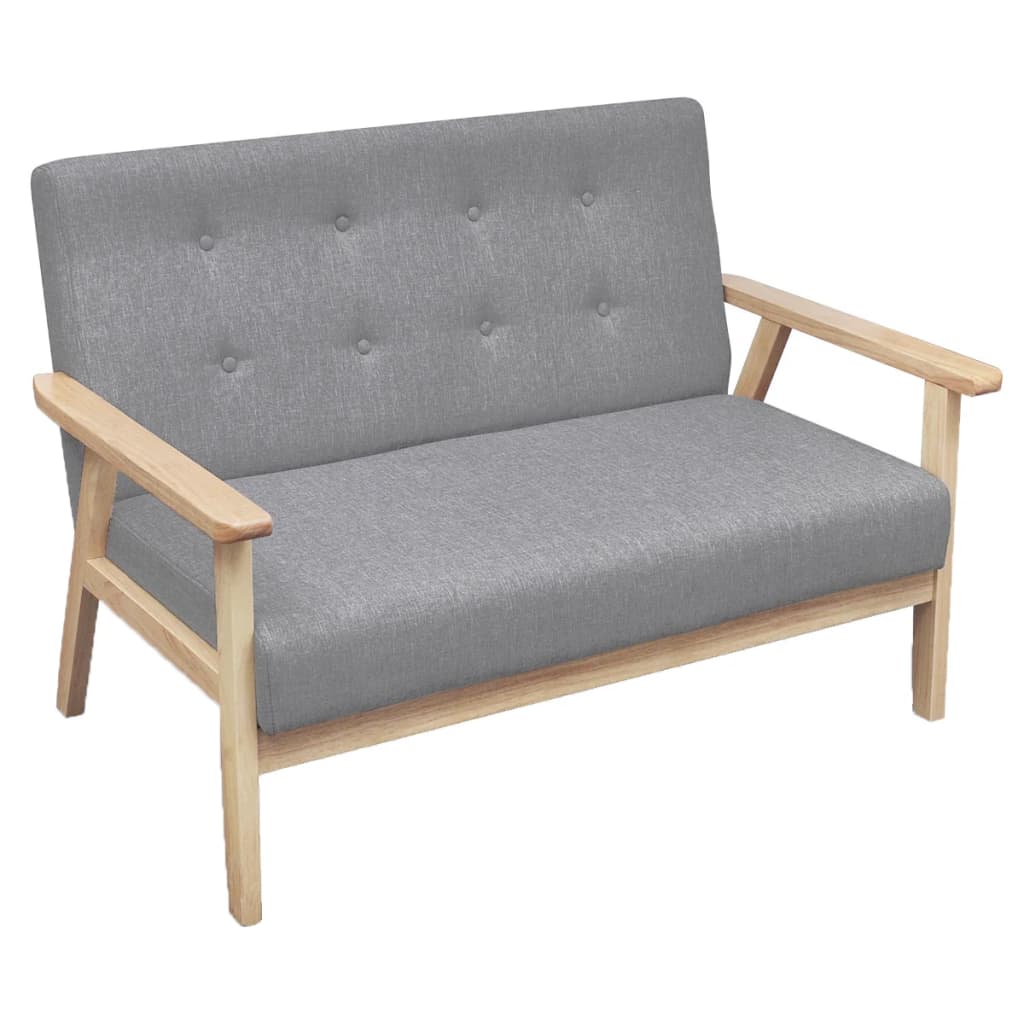 Sofa Set 2 Pieces Fabric Light Grey - 64.5×67×73.5cm