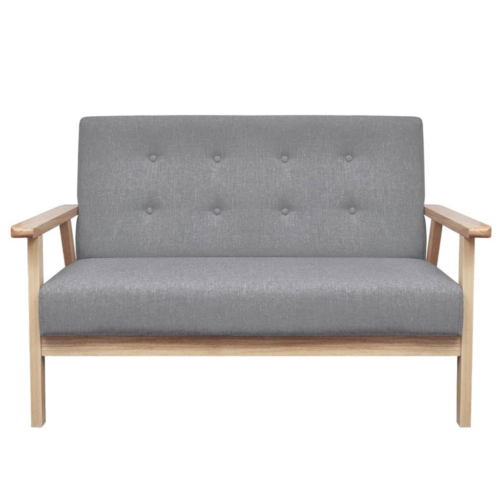 Sofa Set 2 Pieces Fabric Light Grey - 64.5×67×73.5cm