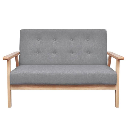 Sofa Set 2 Pieces Fabric Light Grey - 64.5×67×73.5cm