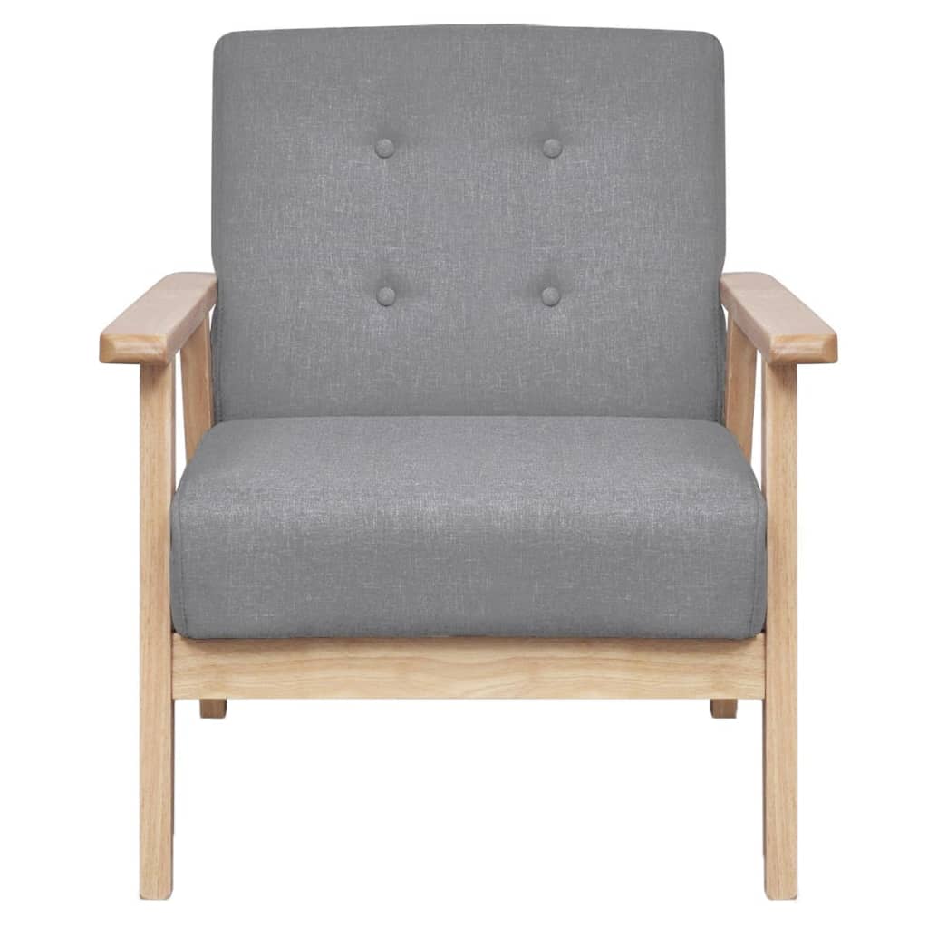 Sofa Set 2 Pieces Fabric Light Grey - 64.5×67×73.5cm