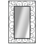 Wall Mirror  durable Rectangular Black