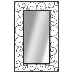Wall Mirror  durable Rectangular Black