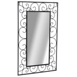 Wall Mirror  durable Rectangular Black