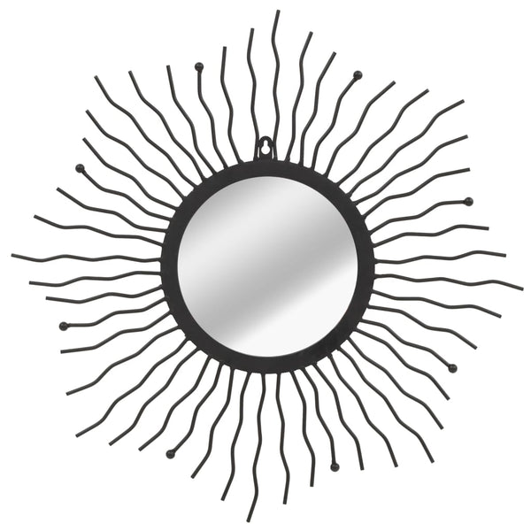 Wall Mirror Sunburst 60 cm Black