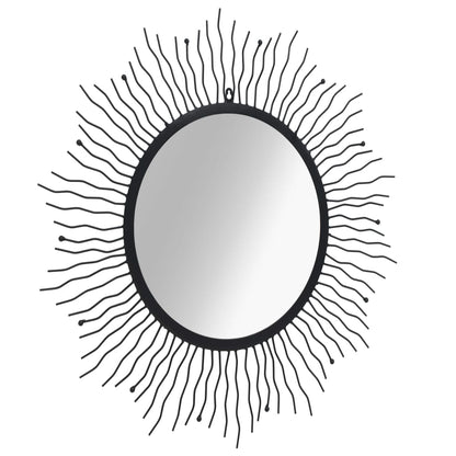 Wall Mirror Sunburst 80 cm Black