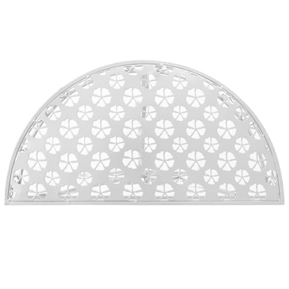 Side Table Vintage Style Half Round Metal Silver