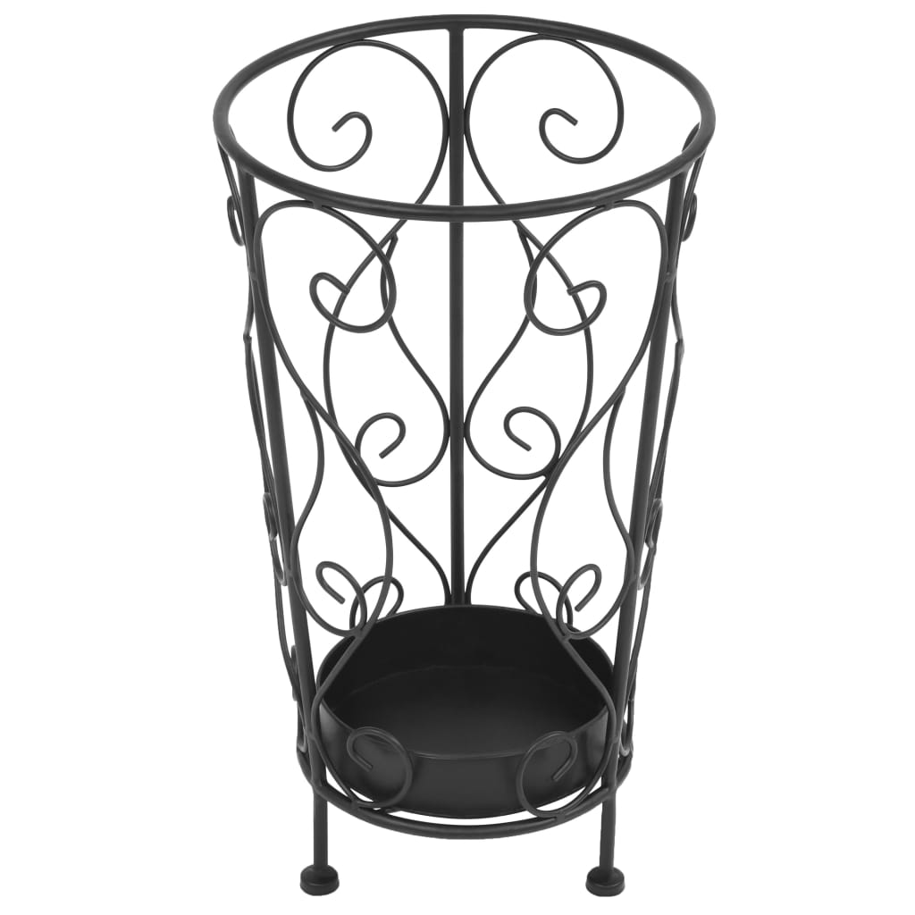 Umbrella Stand Vintage Style Metal Black