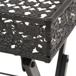 Folding Tea Table Vintage Style Metal Black