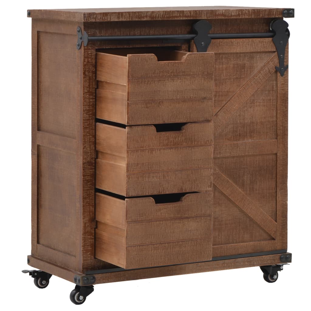 Storage Cabinet Solid Fir Wood  Brown