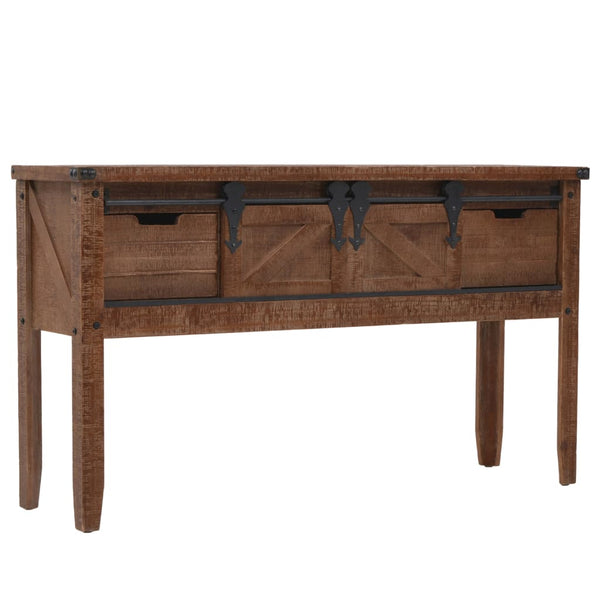  Console Table Solid Fir Wood Brown