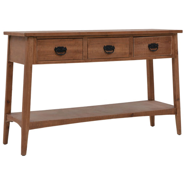  Solid Wood Console Table-Brown