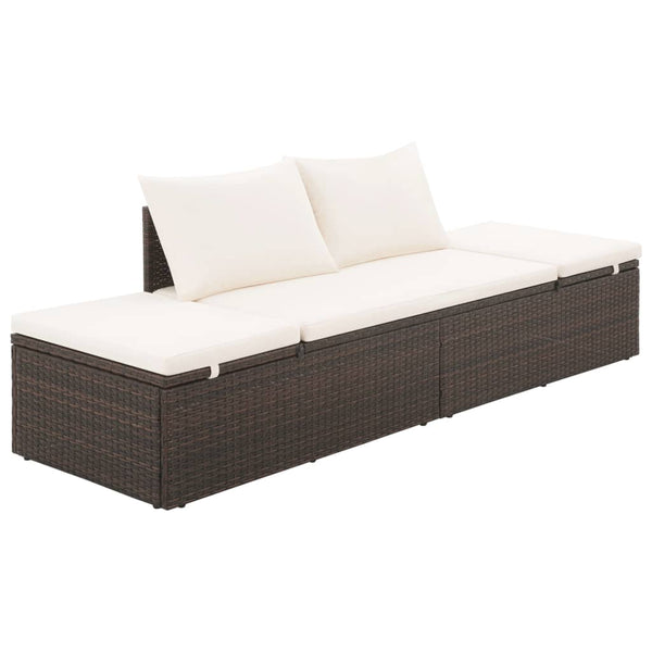  Garden Bed Brown Poly Rattan