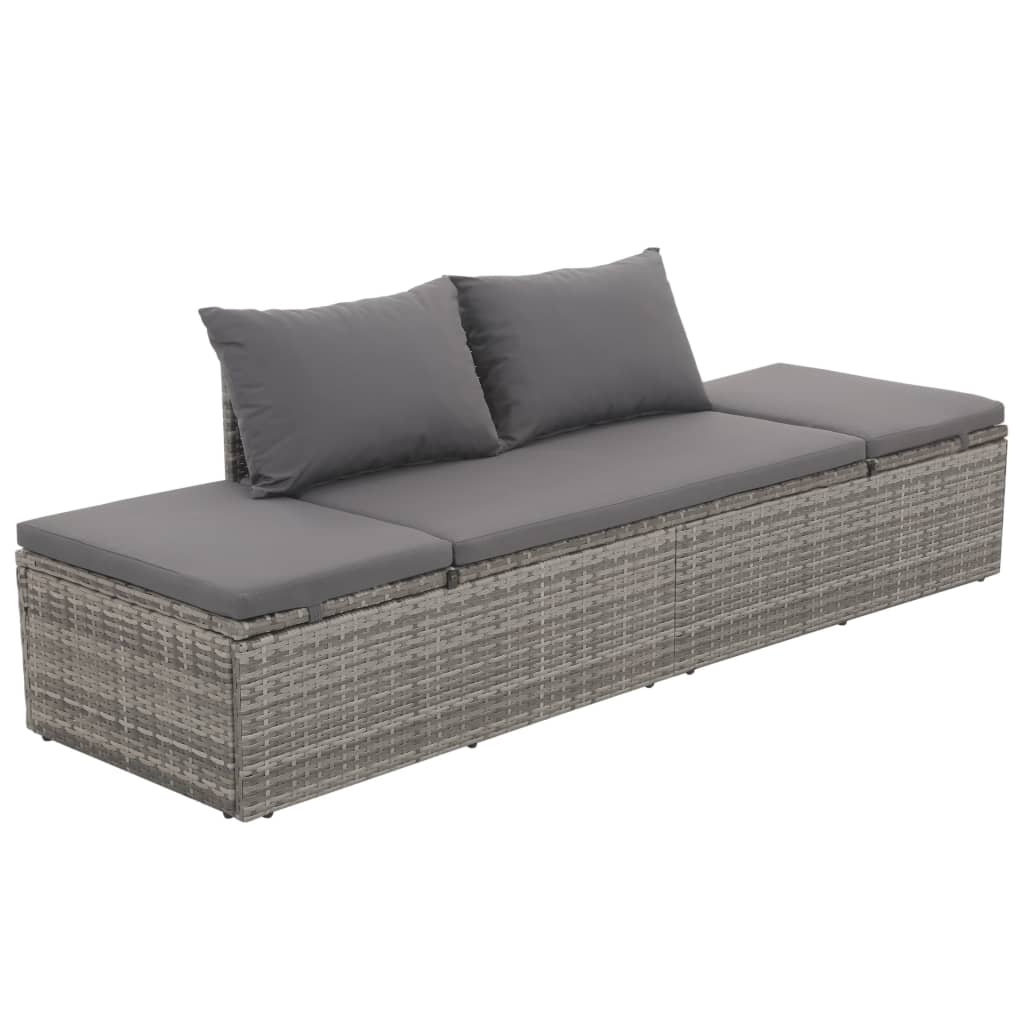 Garden Bed Grey Poly Rattan
